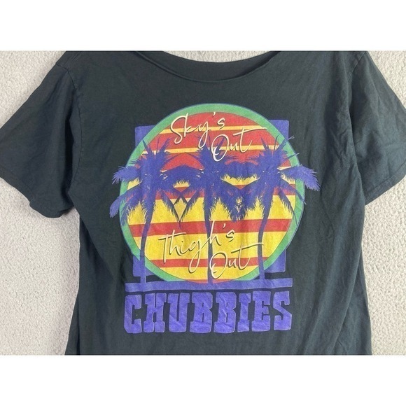 Chubbies Distressed T-Shirt Black Size 2XL Comfortable Stylish Casual Wear Tee - Picture 6 of 8